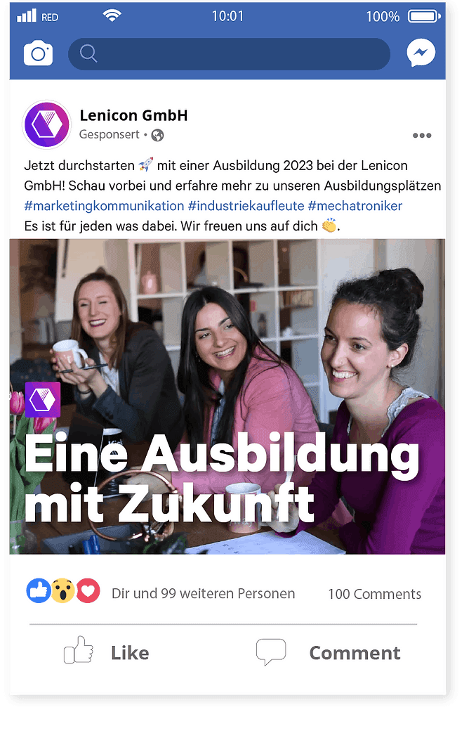 Social Media Post auf Facebook